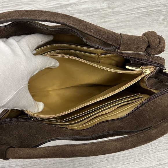 NWT LA GIOE DI TOSCANA Limited Edition Brown Calf Hair Suede Leather Handbag - Picture 9 of 12